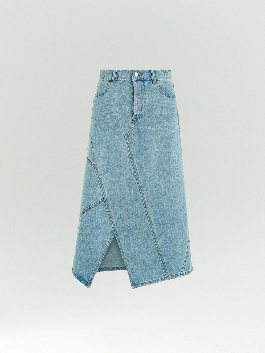 ЕМКА / Джинсовая юбка миди косого кроя - Emka фото 5