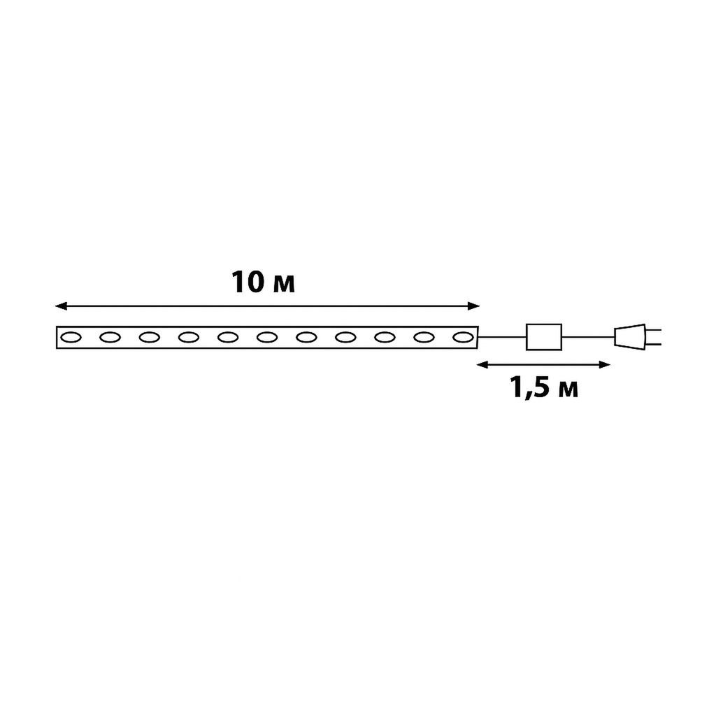 ULD-S1000-100/DTA WARM WHITE IP20 DEW BAND Гирлянда светодиодная "Полоса", 10м. 100 светодиодов. Теплый белый свет. Провод прозрачный. ТМ Uniel