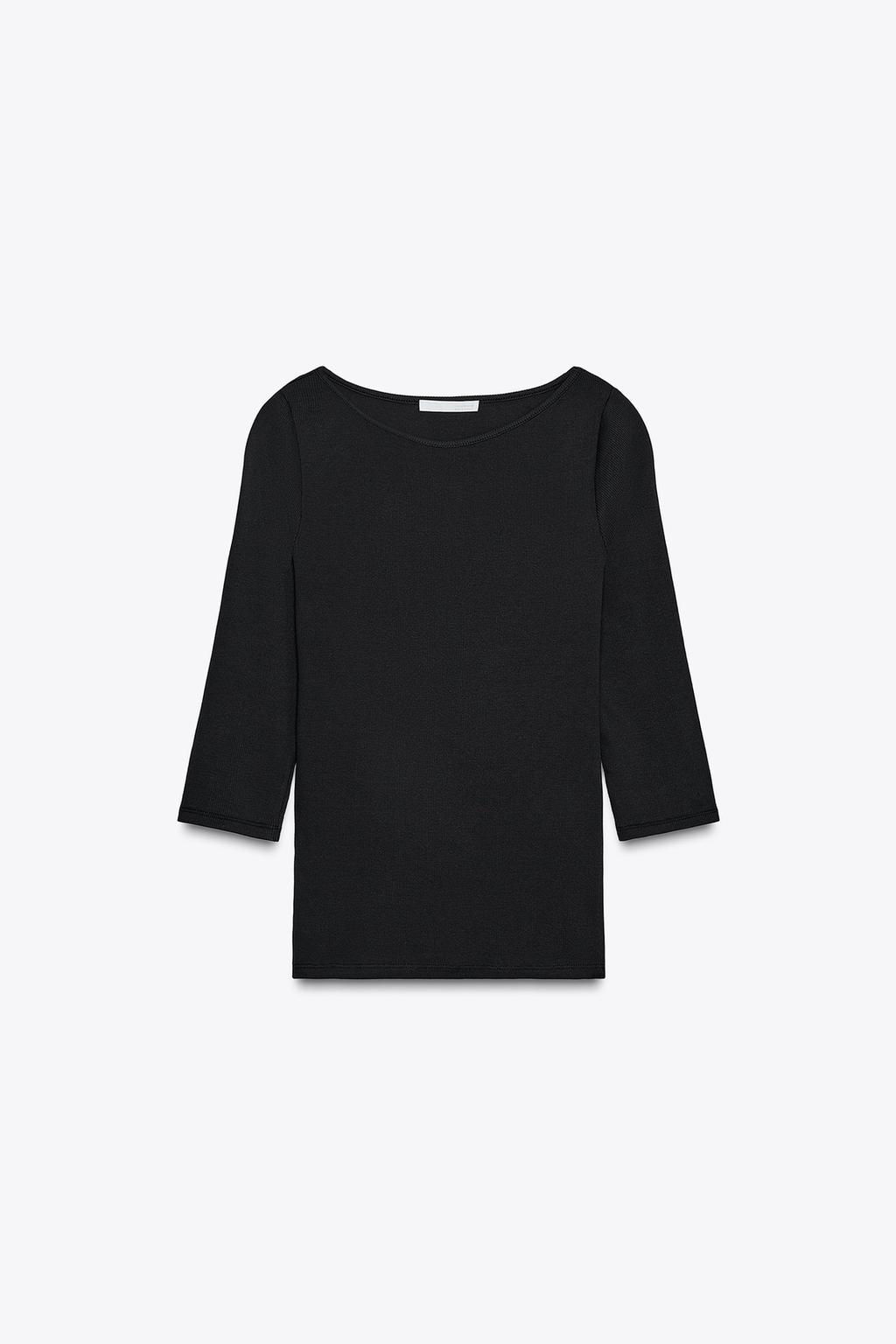 COTTON BOAT NECK T-SHIRT - Zara фото 8