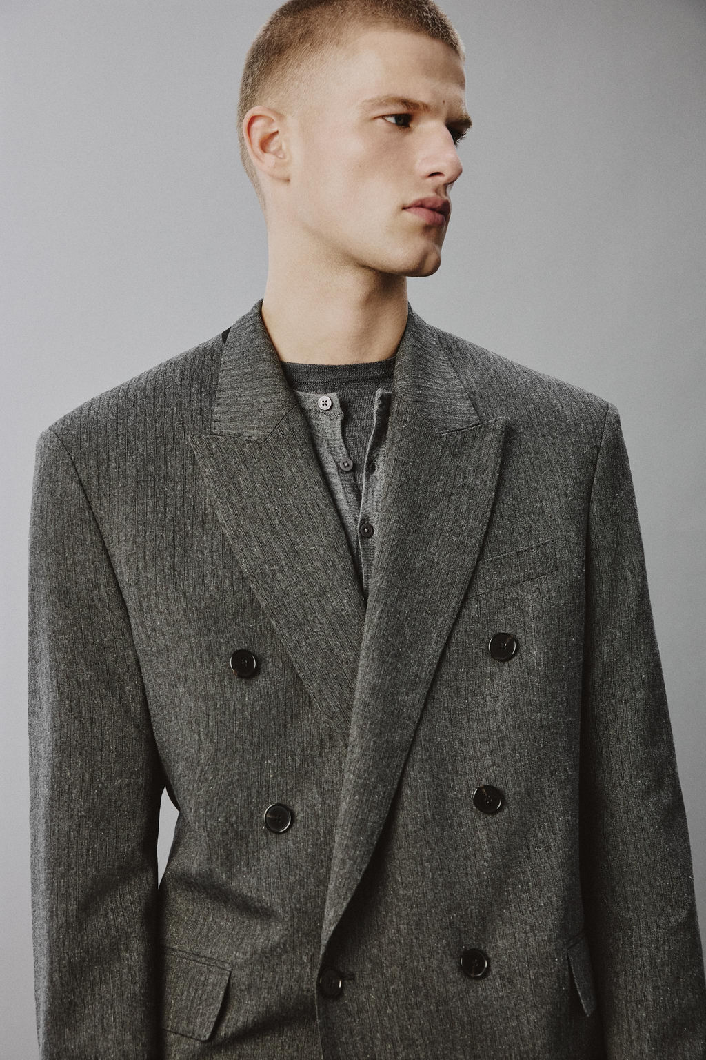 BLAZER CRUZADA TRAJE  RAYA DIPLOM?TICA / Gris - Zara фото 7