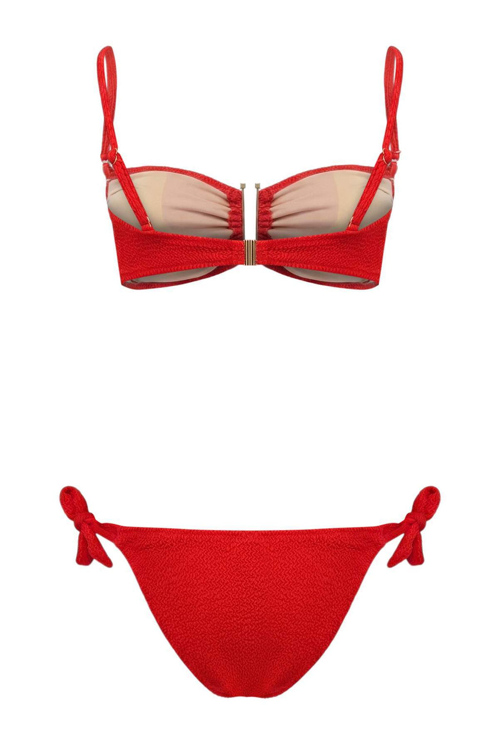 TRENDYOLMILLA Ekru Straplez Aksesuarl? Dokulu Regular Bikini Tak?m? TBESS24BT00019 фото 37