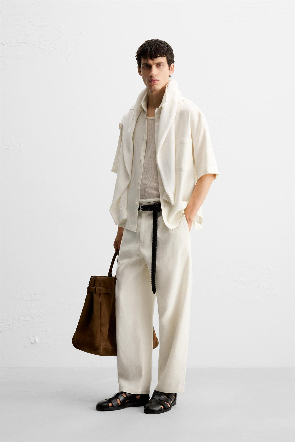 VISCOSE AND JUTE SHIRT - Zara фото 4