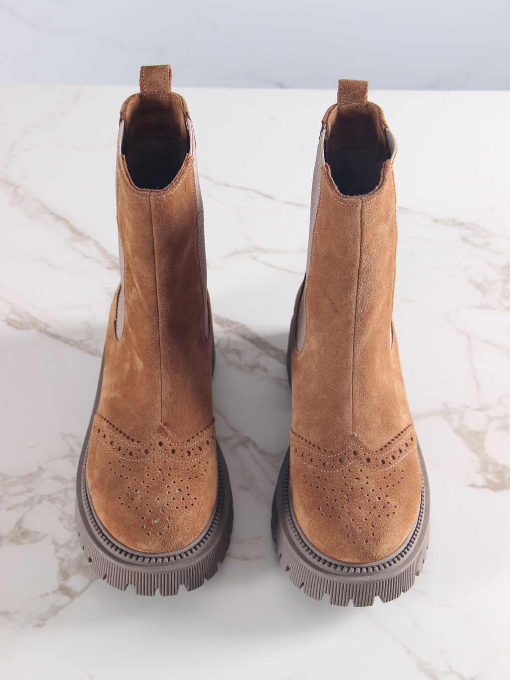 Челси 360.P.taskanaka.Серо-коричневая замша/шерсть