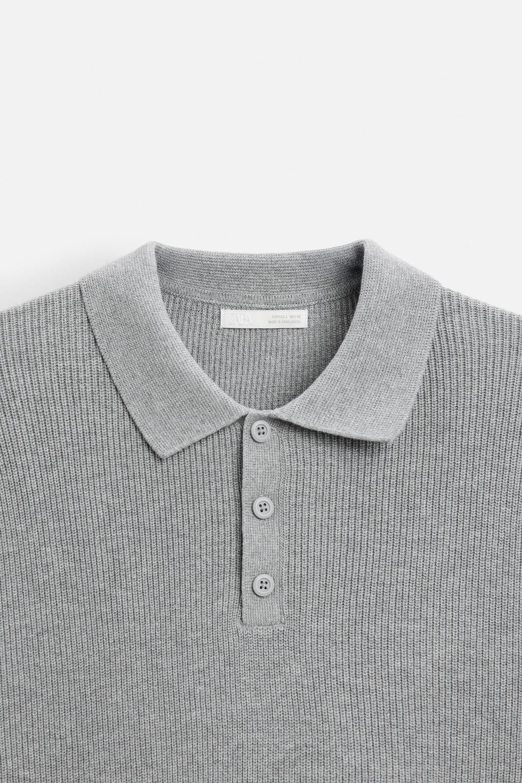 PURL KNIT POLO SHIRT - Zara фото 24