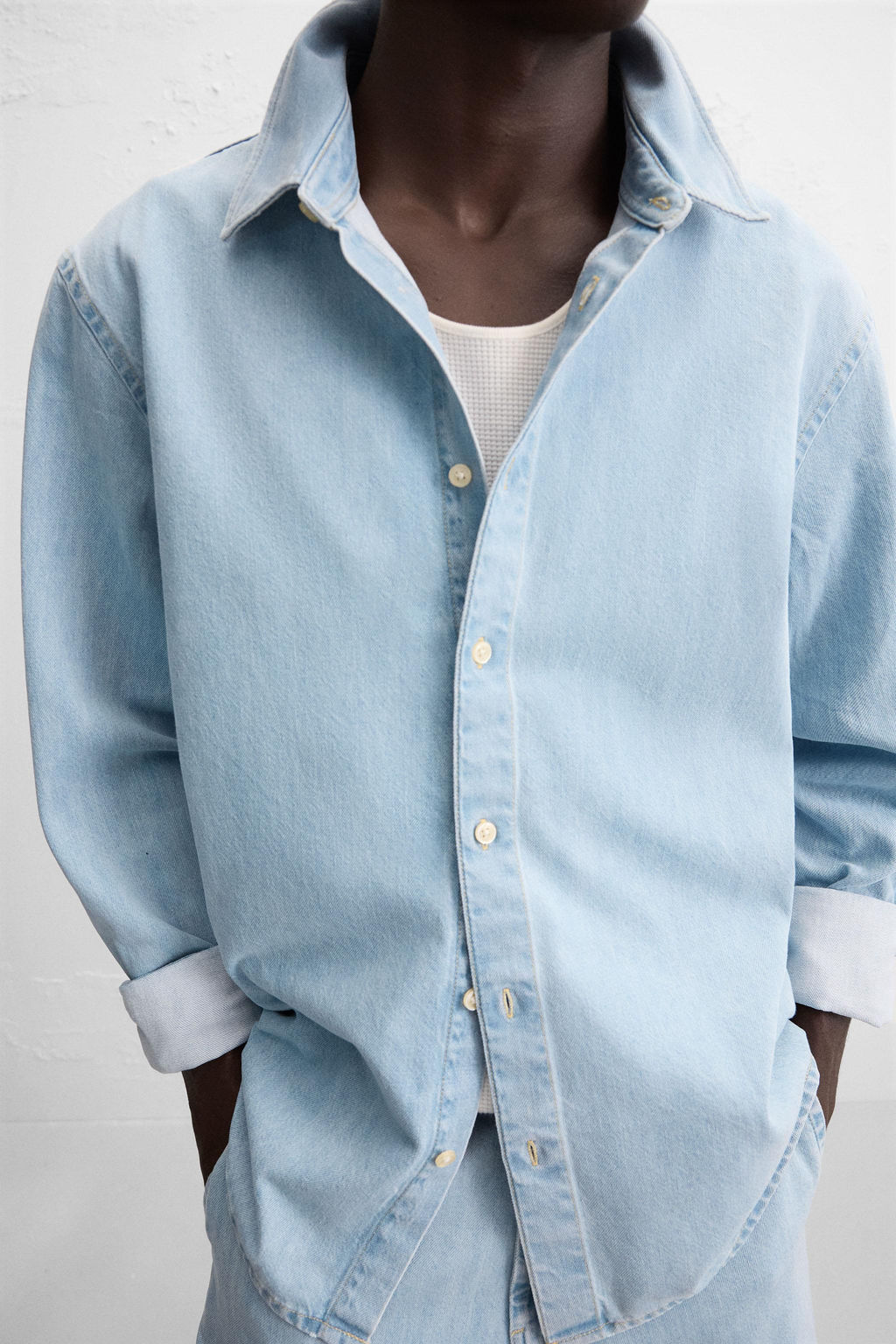 REGULAR FIT DENIM SHIRT - Zara фото 13