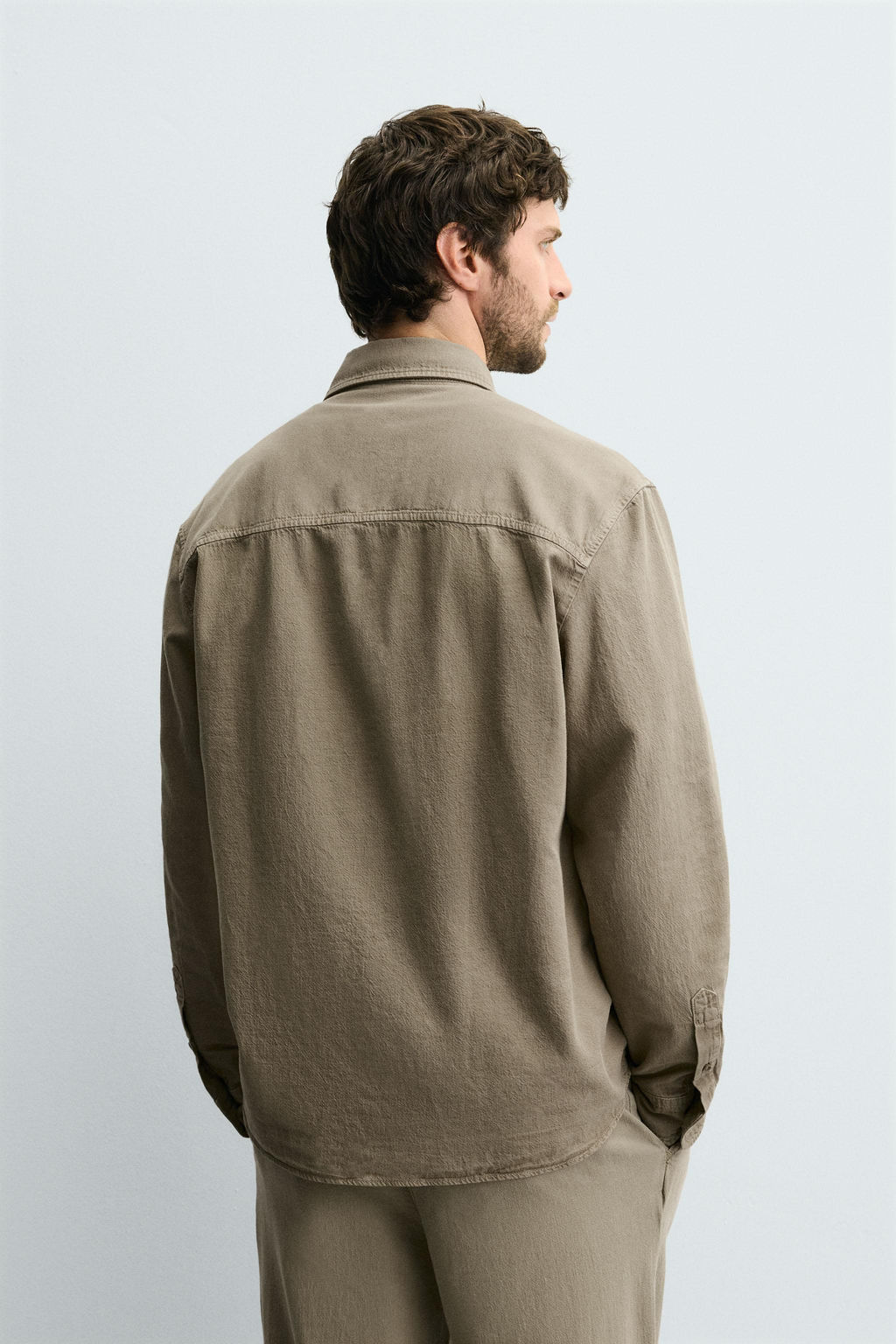 WASHED COTTON-LINEN SHIRT