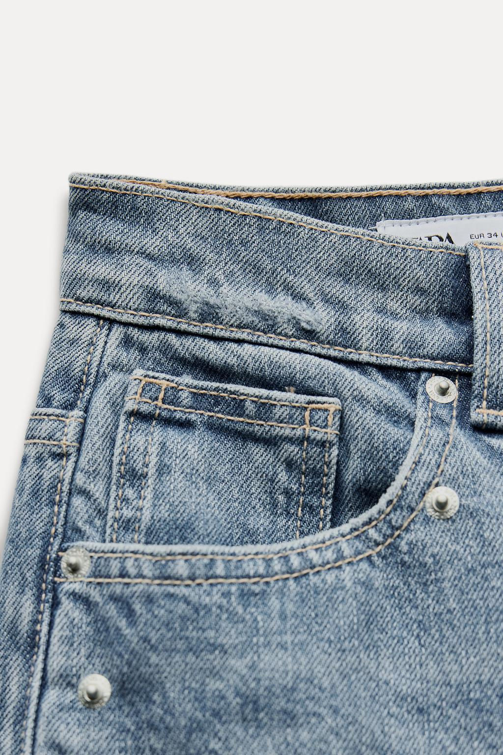 TRF RELAXED FIT MID-RISE JEANS WITH RIVETS - Zara фото 10
