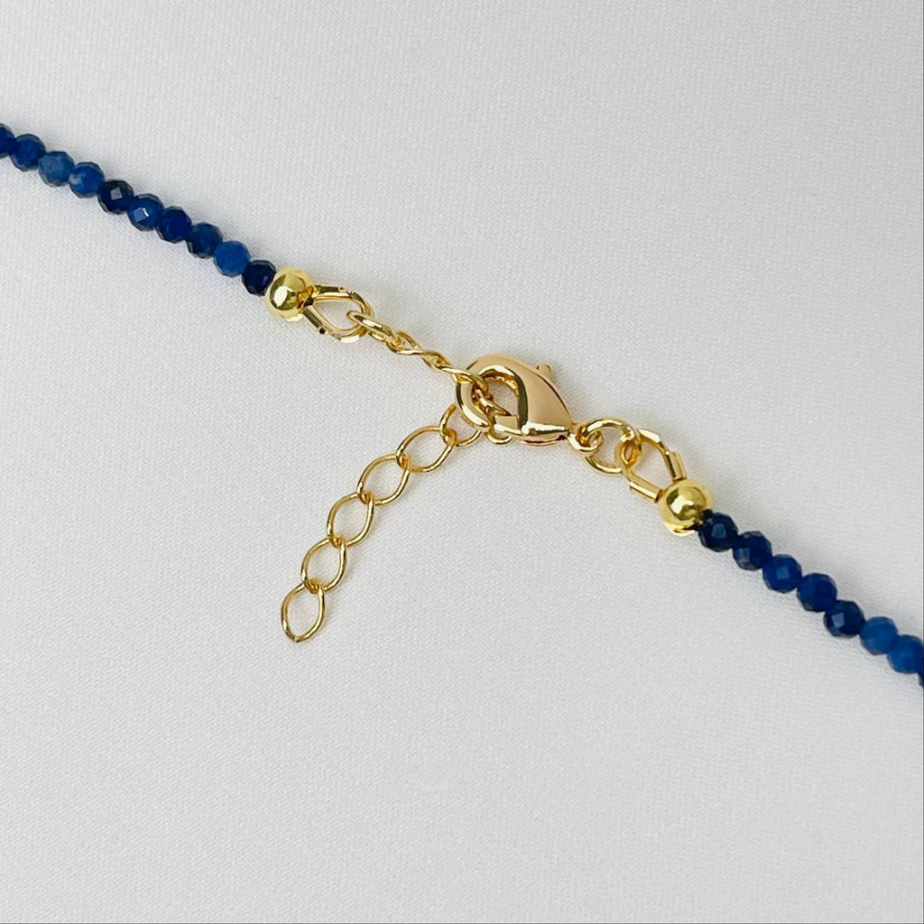 Колье из Содалита и Жемчуга Бантик - Радуга самоцветов фото 3