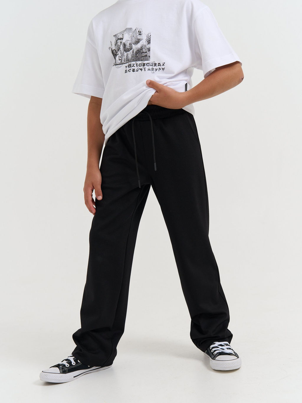 Брюки прямые для мальчика Черные 7+ - Bungly фото 5