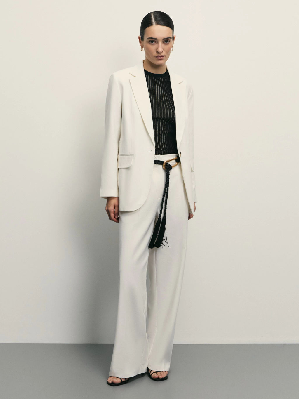 Однобортный жакет с содержанием льна / Zarina  фото 2