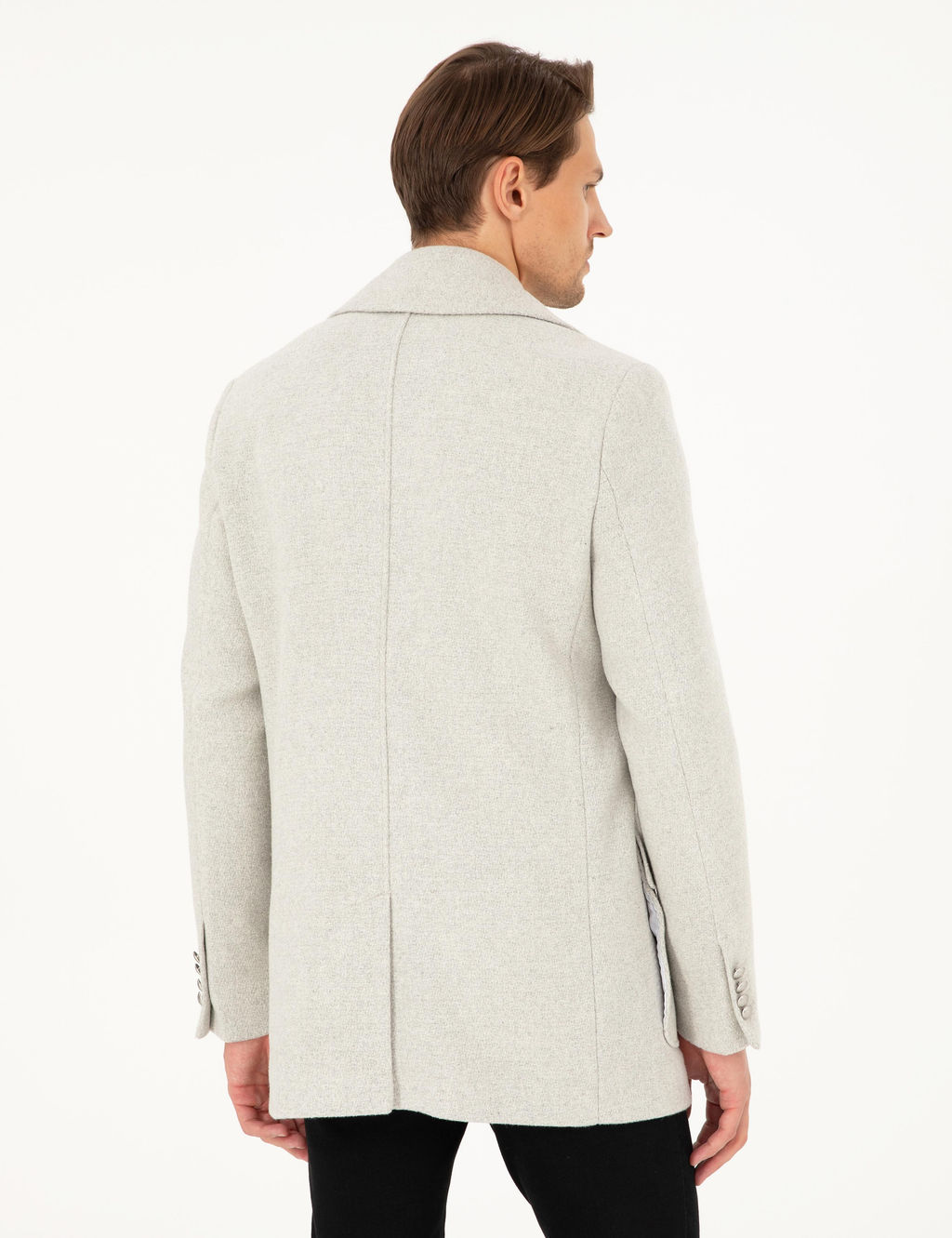 Пальто Pierre Cardin Ex Slim Fit Kaşe светло-серое