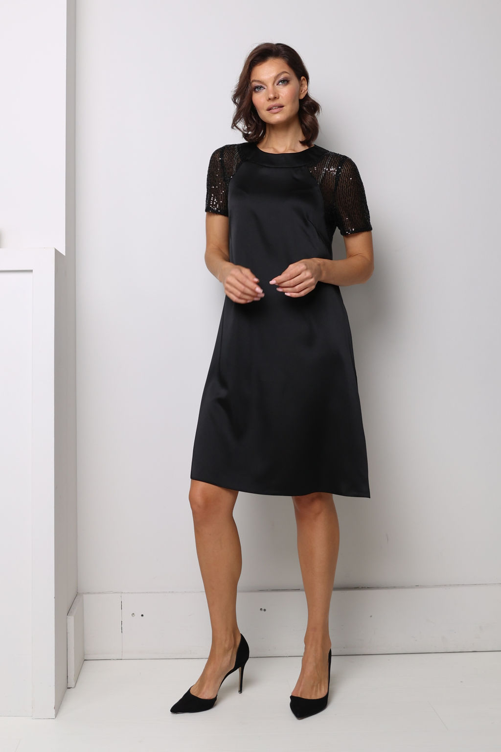 Платье с рукавами из пайеток - Looklikecat фото 3