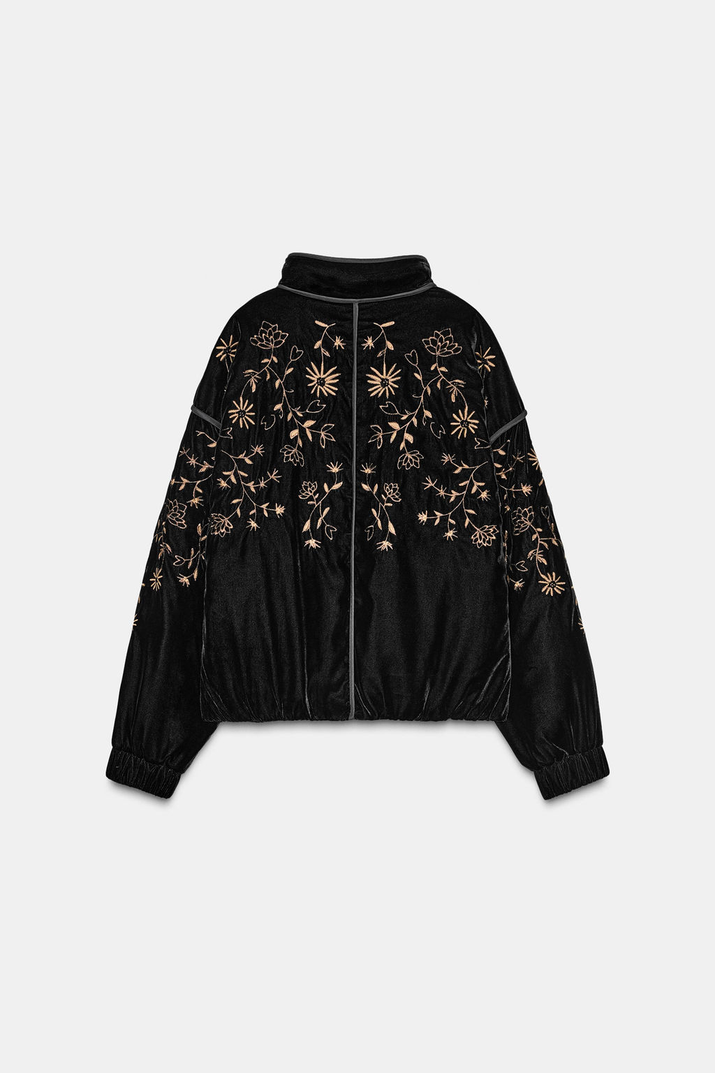 EMBROIDERED VELVET PUFFER JACKET - Zara фото 4