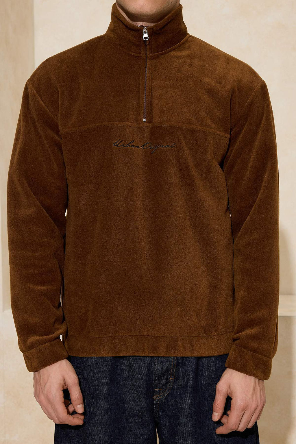 Kahverengi Oversize/Genis Kesim Nak?sl? Polar Sweatshirt TMNAW26SW00030 - Trendyolmilla фото 7