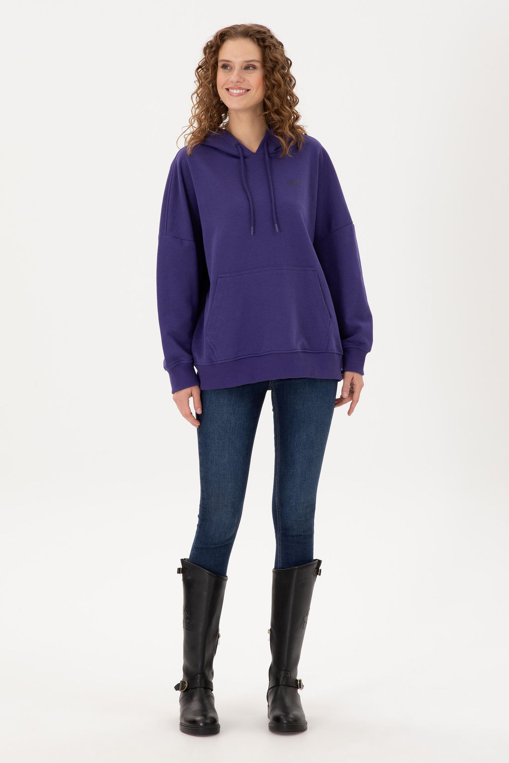 Женский фиолетовый базовый свитшот Неожиданная скидка в корзине - U.s. polo assn фото 4