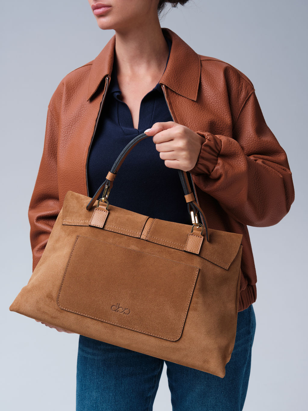 Замшевая сумка сэтчел Colette DBR 31349 светло-коричневый фото 4