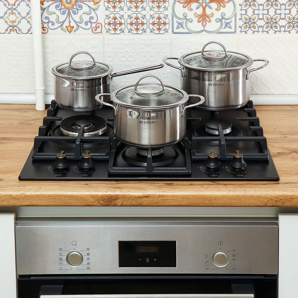 Кастрюля нержавеющая сталь, 1.8 л, с крышкой, Daniks, Бонн, GS-01319-16CA (364384)  фото 11