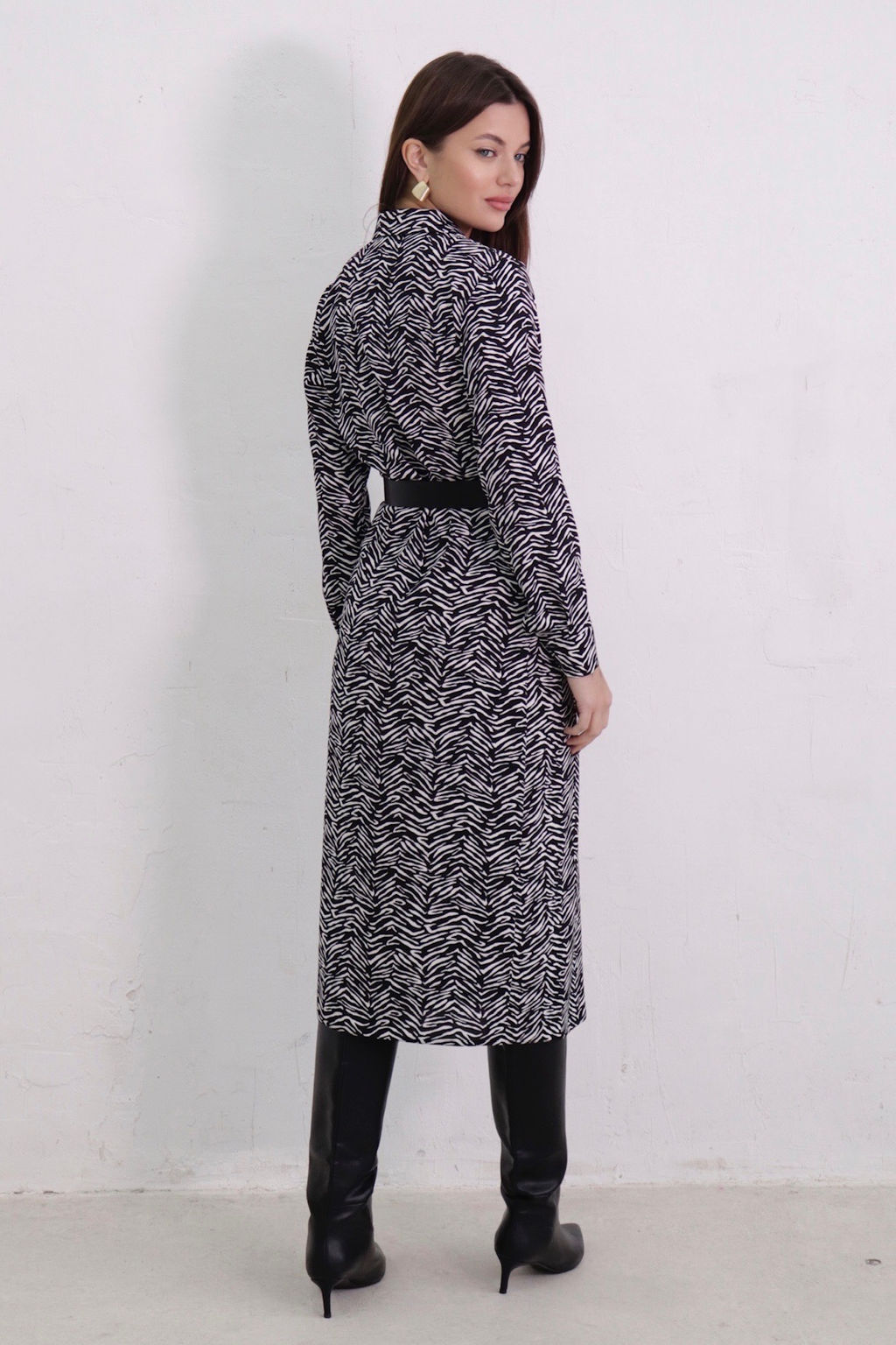 Платье-рубашка с английским воротником принт - Martichelli фото 97