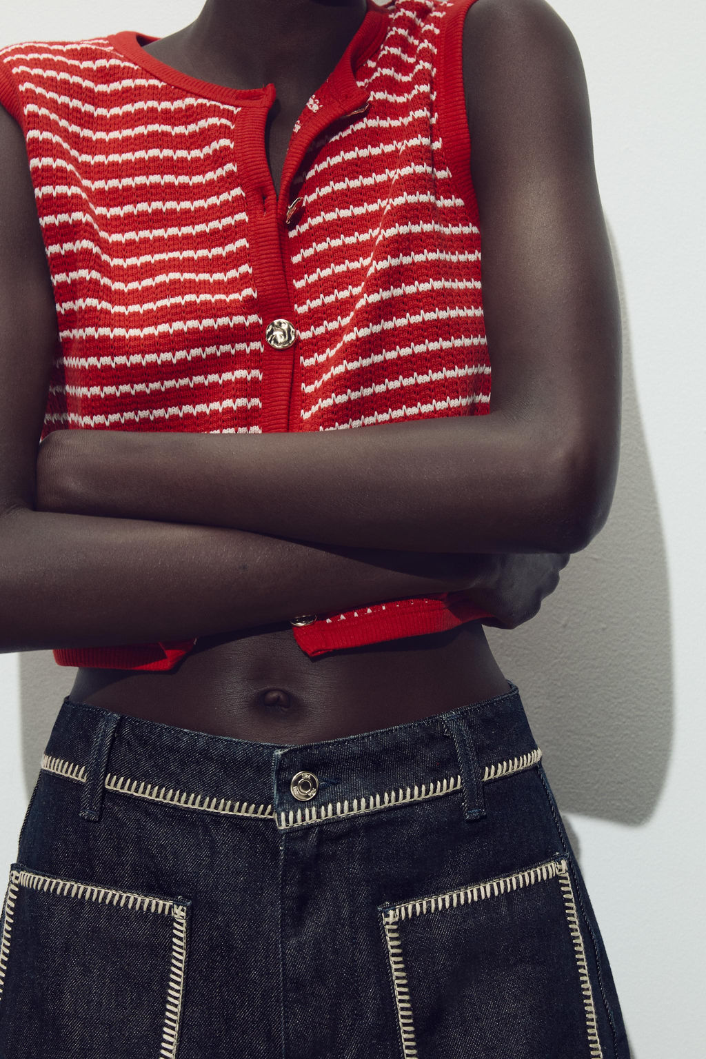 JACQUARD BUTTON WAISTCOAT TOP - Zara фото 25