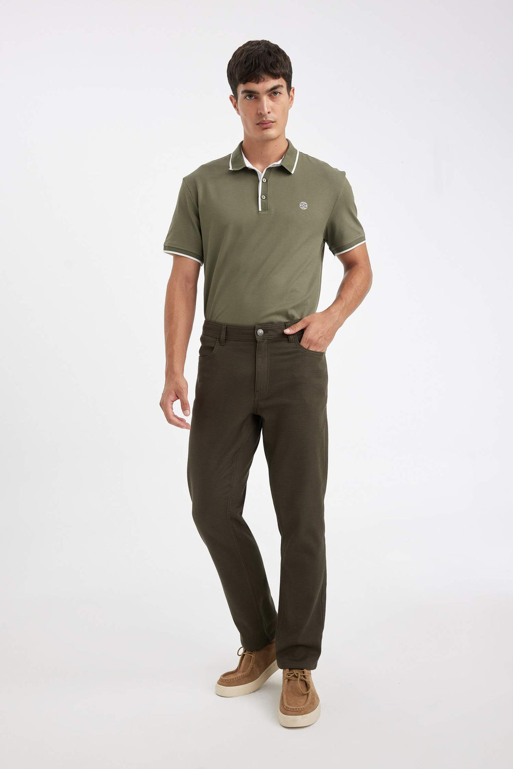 Regular Fit Normal Kesim K?sl?k Pantolon Duz Paca Cepli Basic Duz - Defacto фото 3