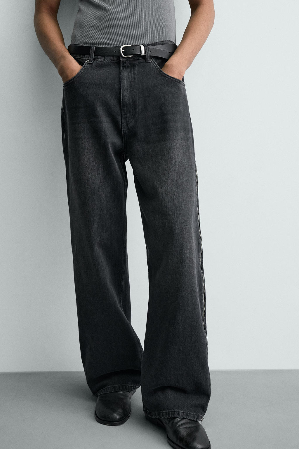 JEANS FLARE FIT CREMALLERAS / Carb?n - Zara фото 5