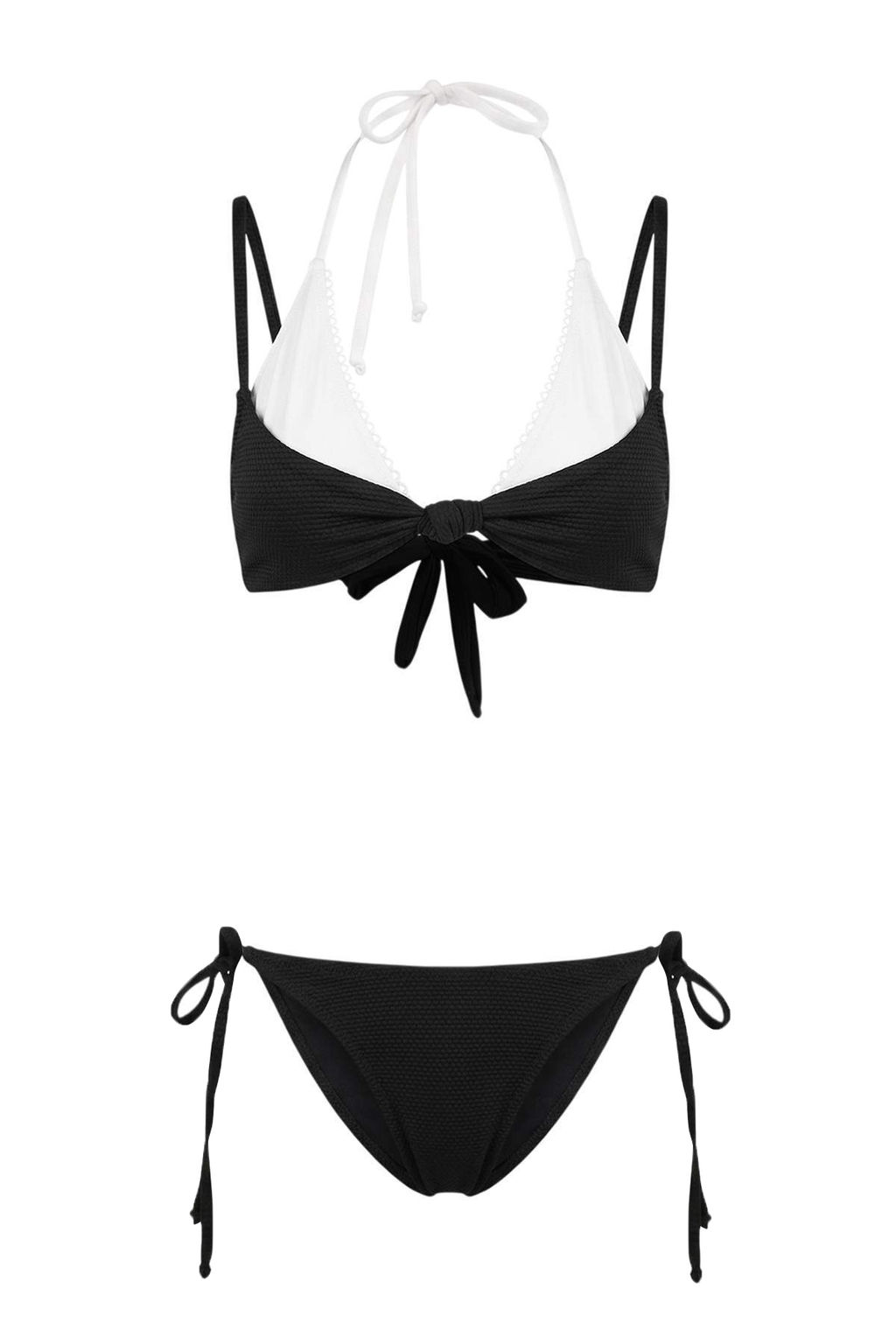 Siyah Renk Bloklu Dokulu Ucgen Bikini Tak?m? TBESS26BT00063 - Trendyolmilla фото 3