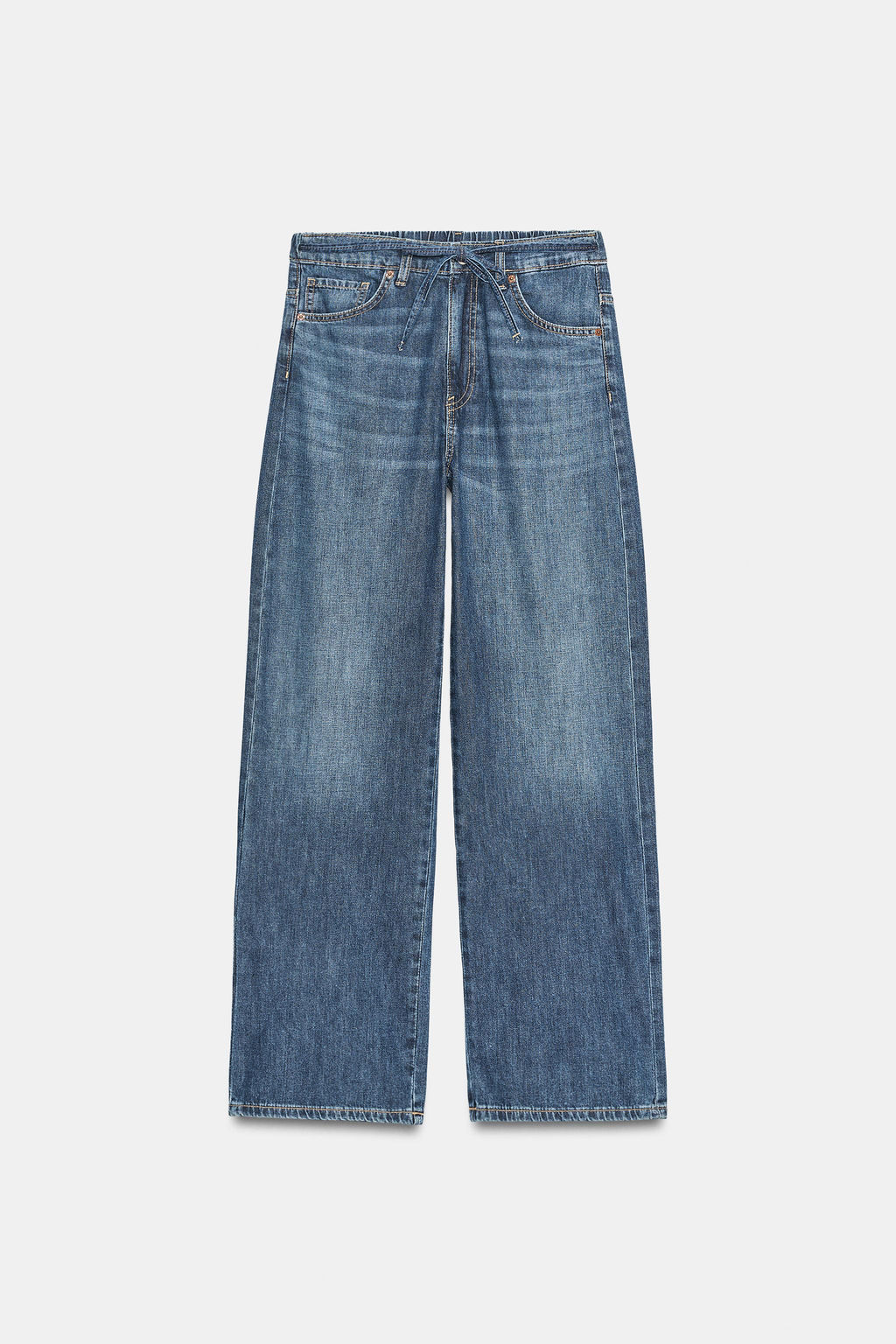 JEANS DENIM TRF RELAXED TIRO MEDIO / Marino - Zara фото 7