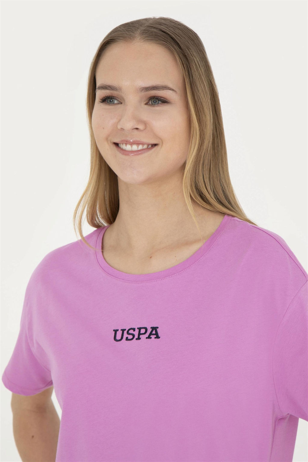 Женская фиолетовая футболка с круглым вырезом - U.s. polo assn фото 2