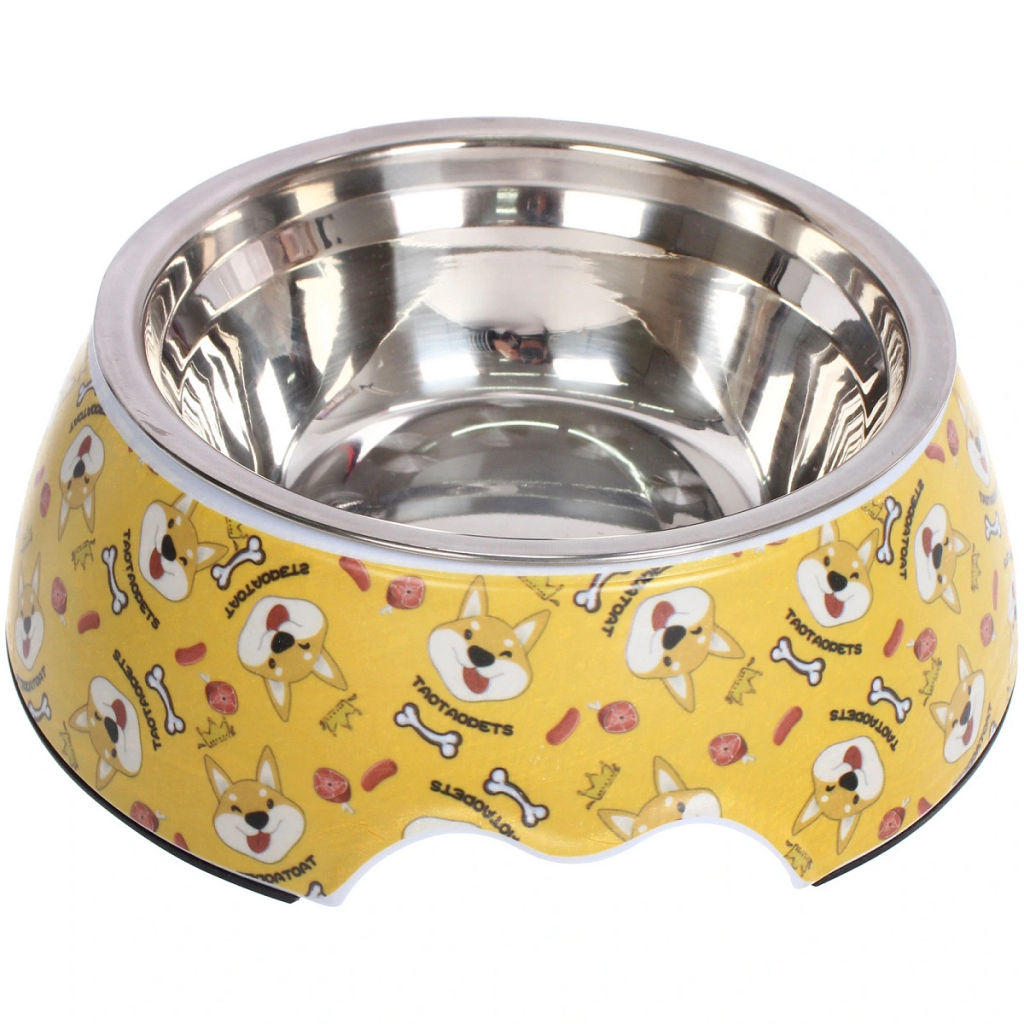 Миска из нержавеющей стали "ЛЮБИМЫЙ БРО", корги, 17.5*22*7.5см (наклейка)