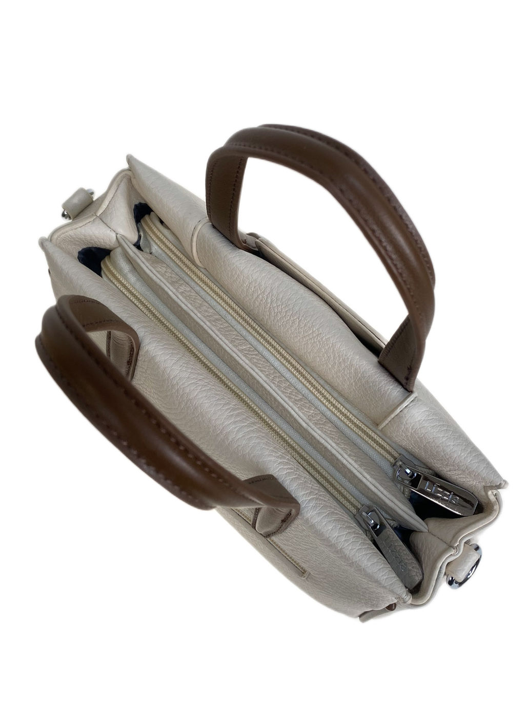 Женская сумка из искусственной кожи, цвет молочный с шоколадом