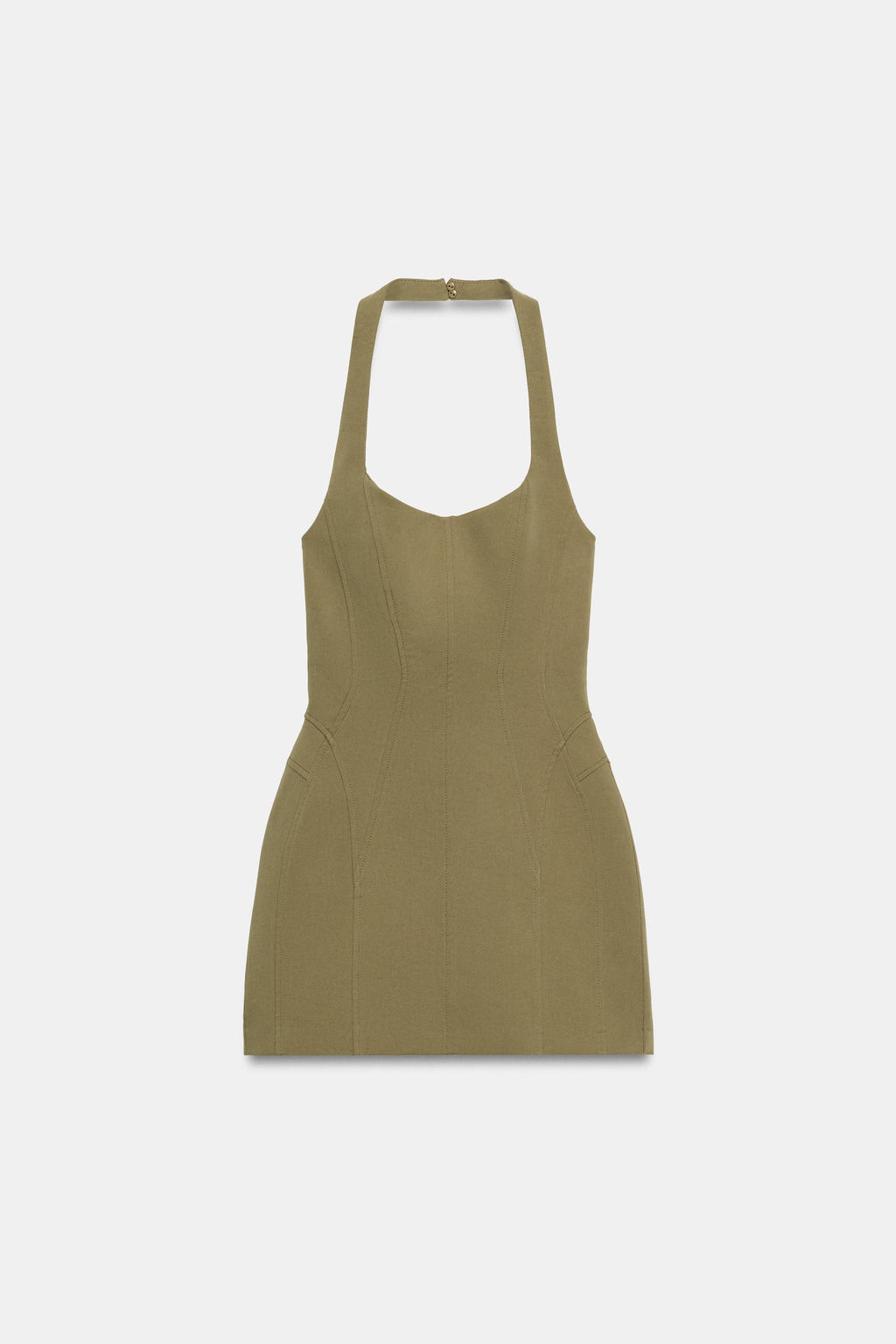 VESTIDO CORTO HALTER / Khaki claro - Zara фото 4