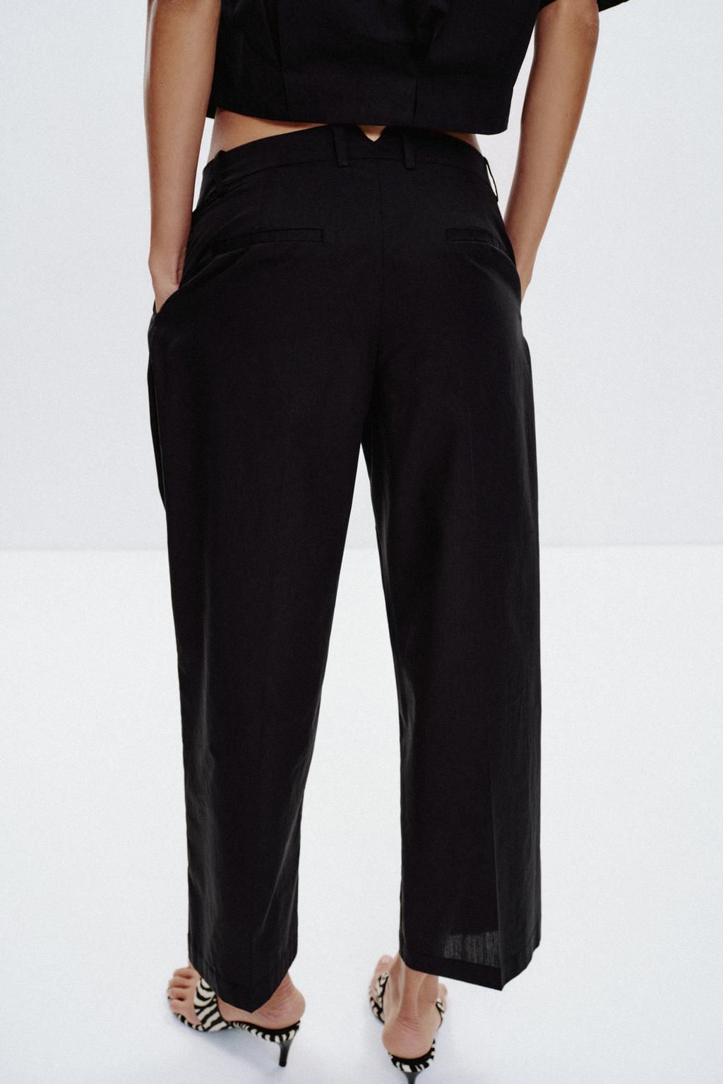 POPLIN TROUSERS WITH PLEATS - Zara фото 4