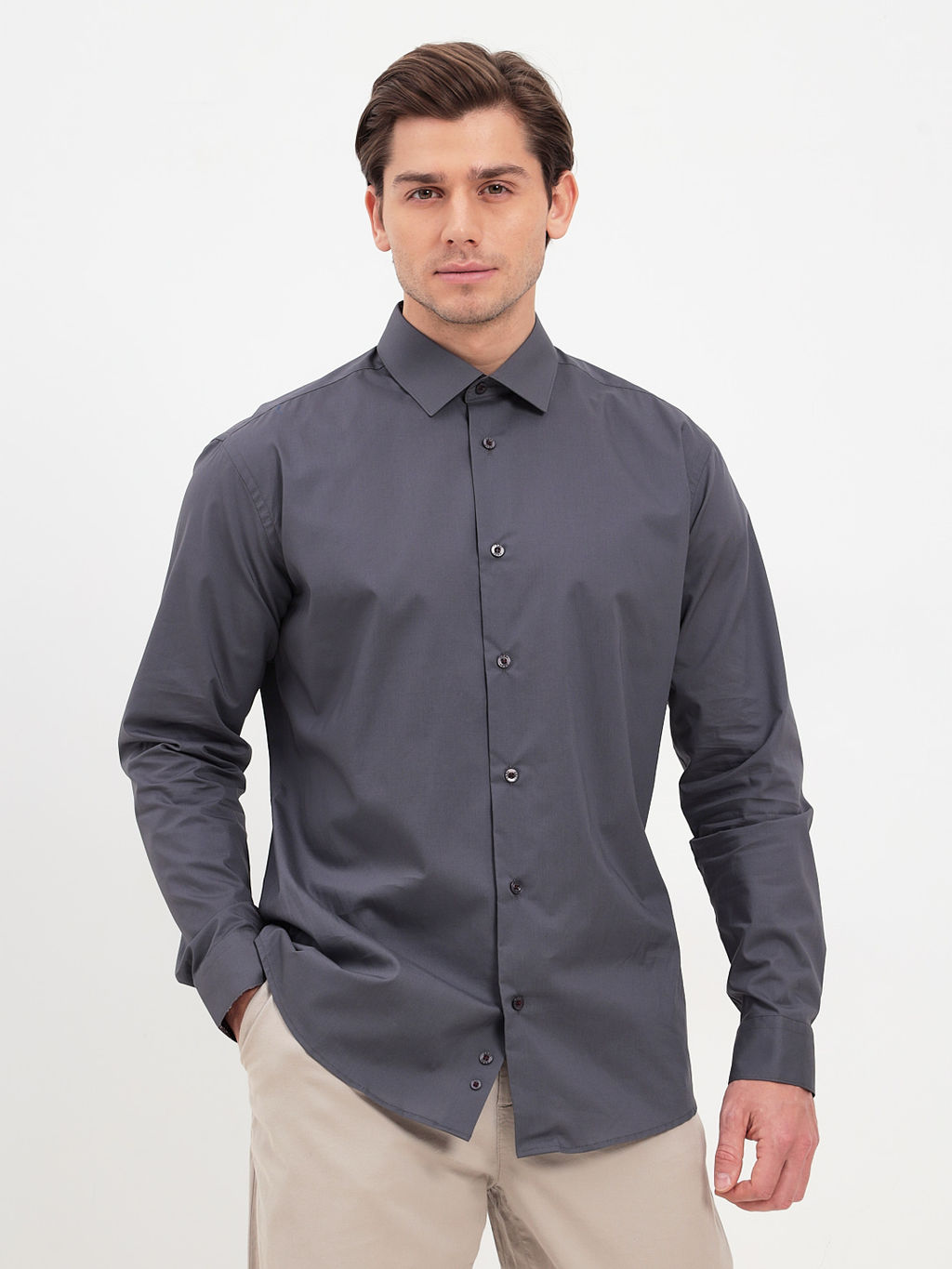 Сорочка мужская длинный рукав GREG 330/237/0873/Z/1p STRETCH  фото 8