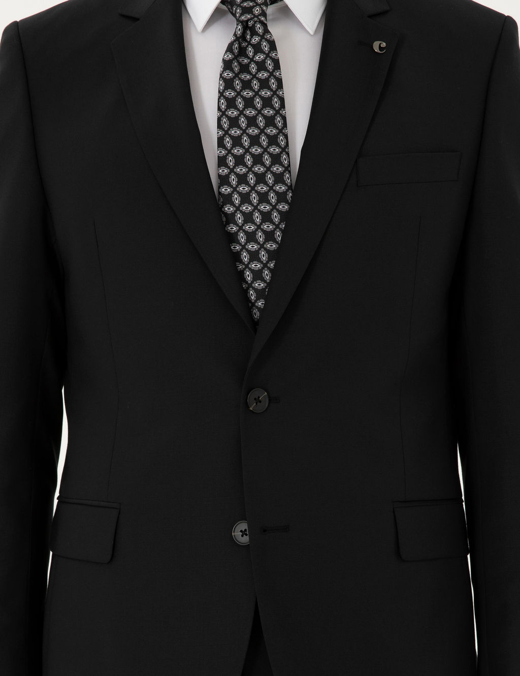 Черный костюм узкого кроя - Cacharel фото 7