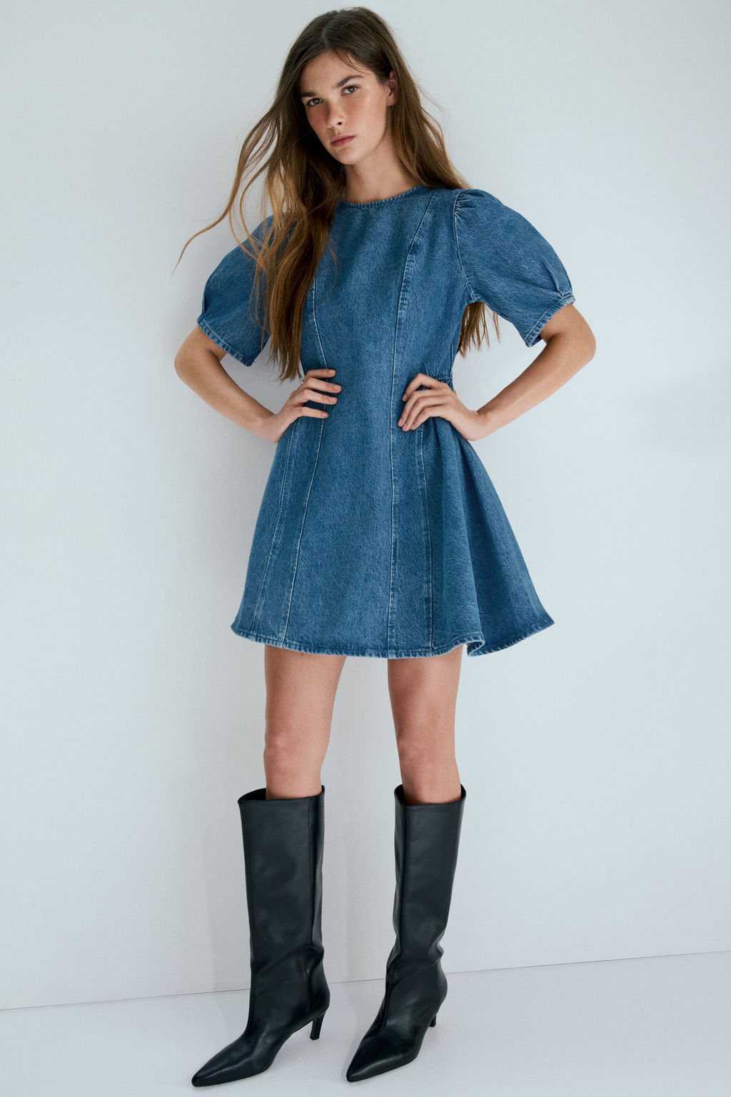 Vestido denim con falda acampanada - H&m фото 6