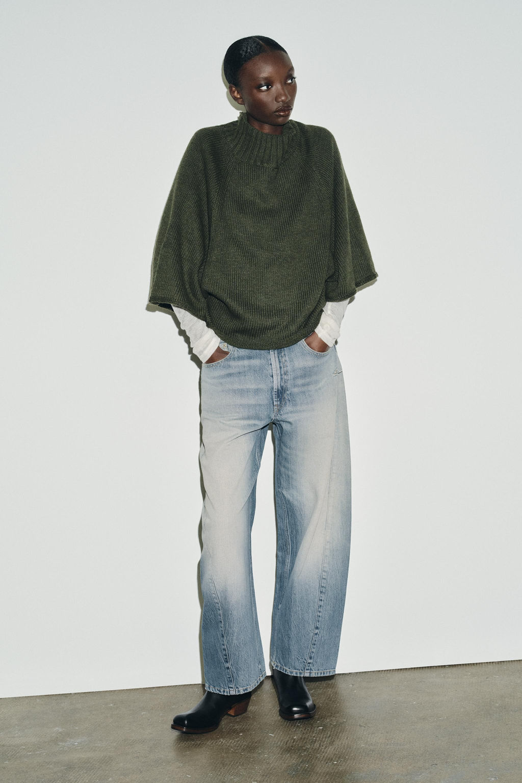 KNIT PONCHO SWEATER