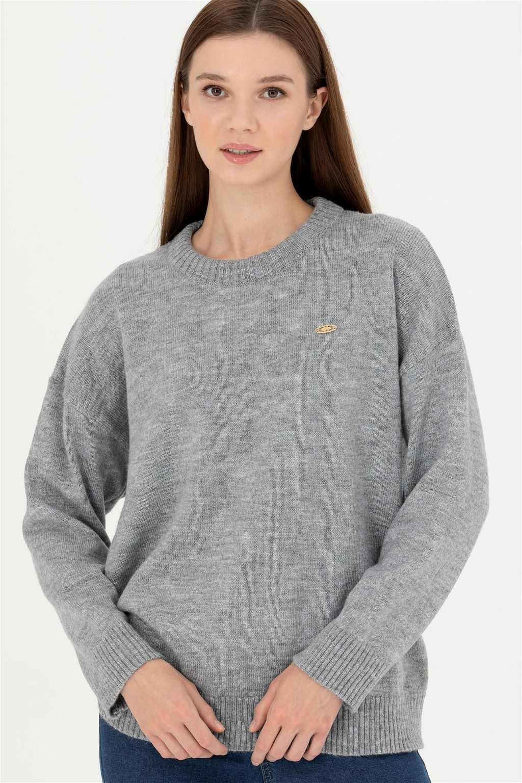 Женский серый меланжевый свитер - U.s. polo assn фото 12