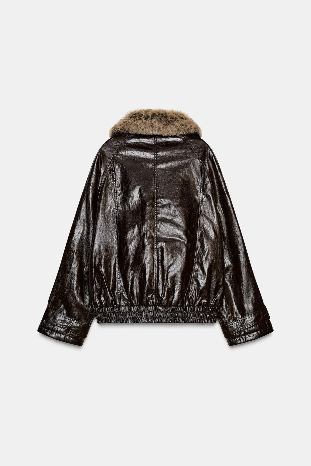 SHINY FAUX FUR COLLAR JACKET ZW COLLECTION - Zara фото 8