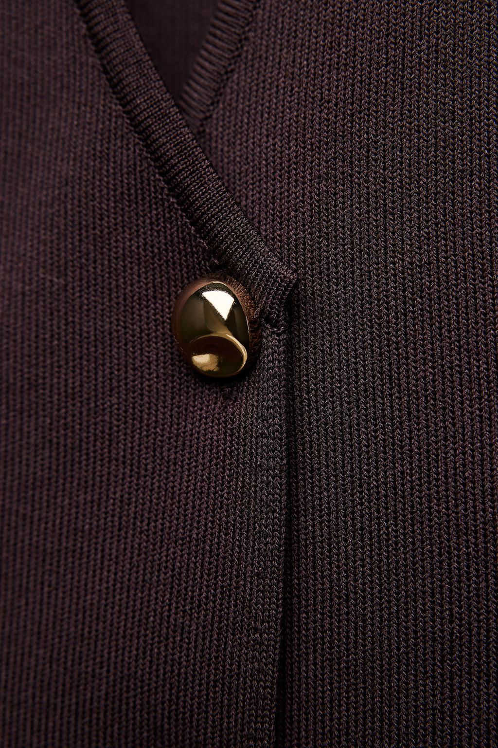 PLAIN KNIT TOP WITH GOLD BUTTON - Zara фото 22