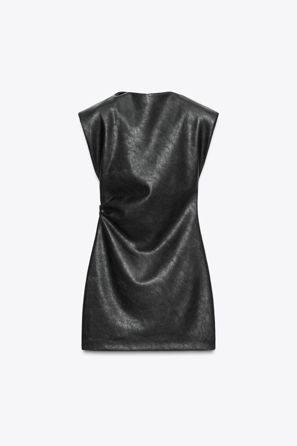 FAUX LEATHER SHORT DRESS WITH SHOULDER PADS - Zara фото 7