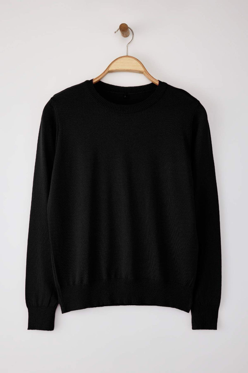 Wardrobe Essentials Siyah Merserize Gorunumlu Ince Basic Triko Kazak | TWOAW26KZ00081