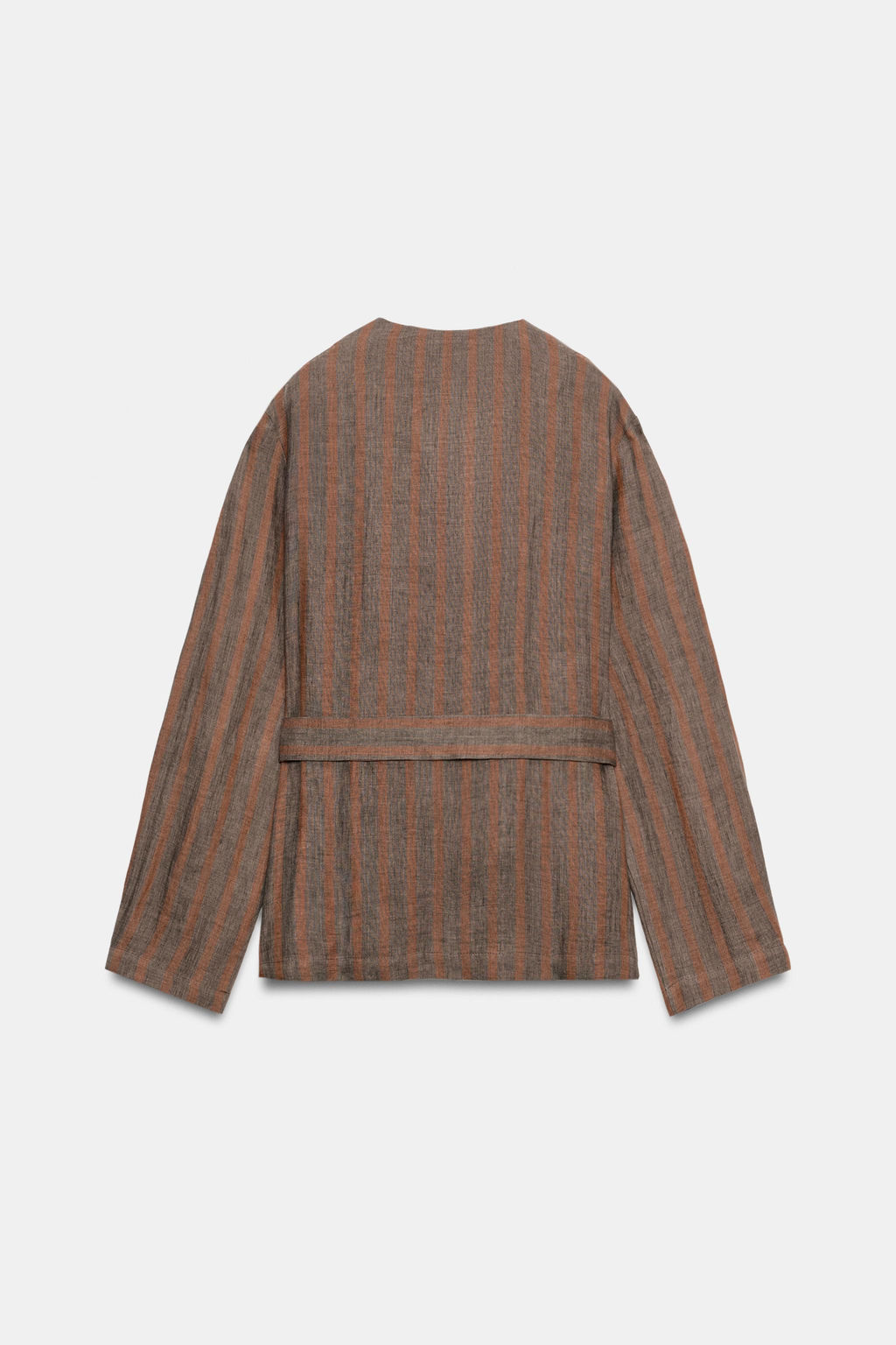 BLAZER RAYAS 100% LINO / Rayas marrones - Zara фото 10