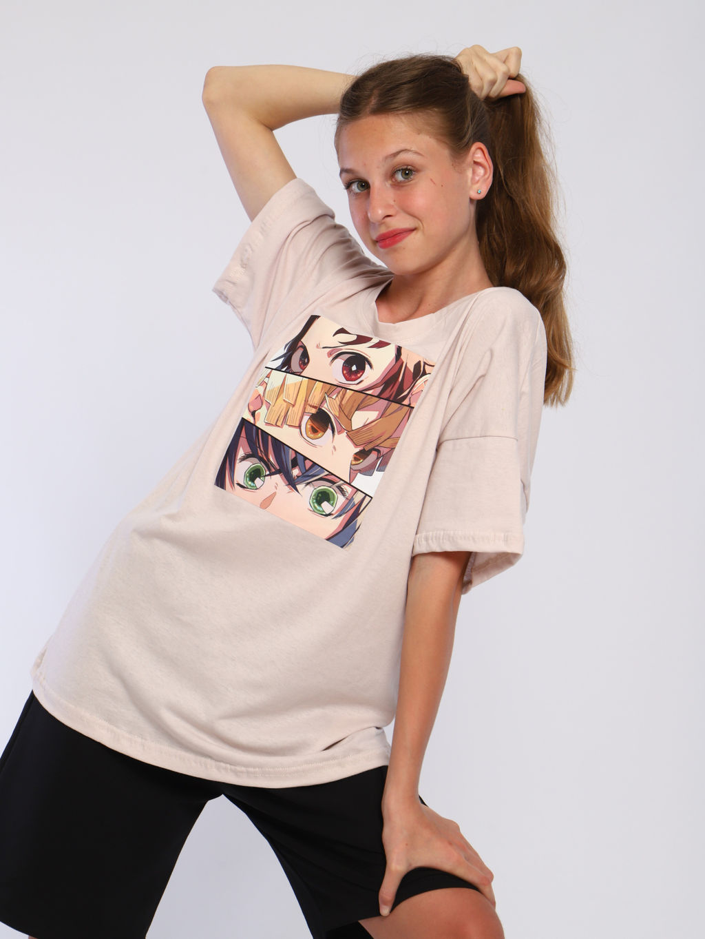 Футболка "Глаза" бежевый