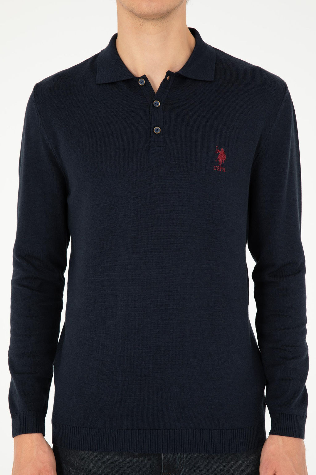 Мужской темно-синий базовый свитер - U.s. polo assn фото 6