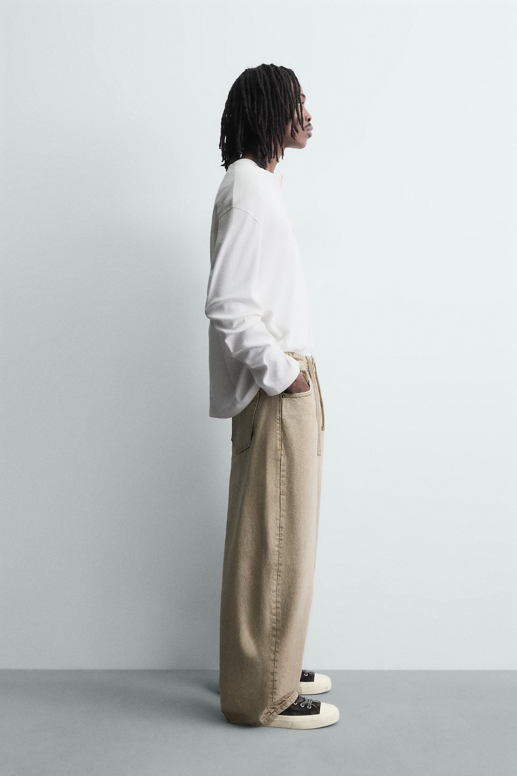 WASHED BARREL FIT TROUSERS - Zara фото 14