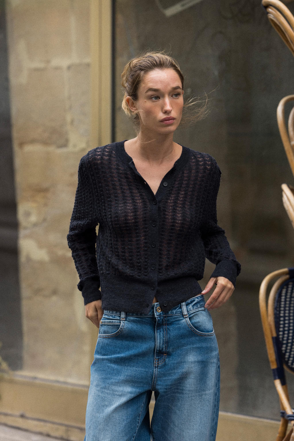 POINTELLE KNIT WOOL AND ALPACA CARDIGAN - Zara фото 3