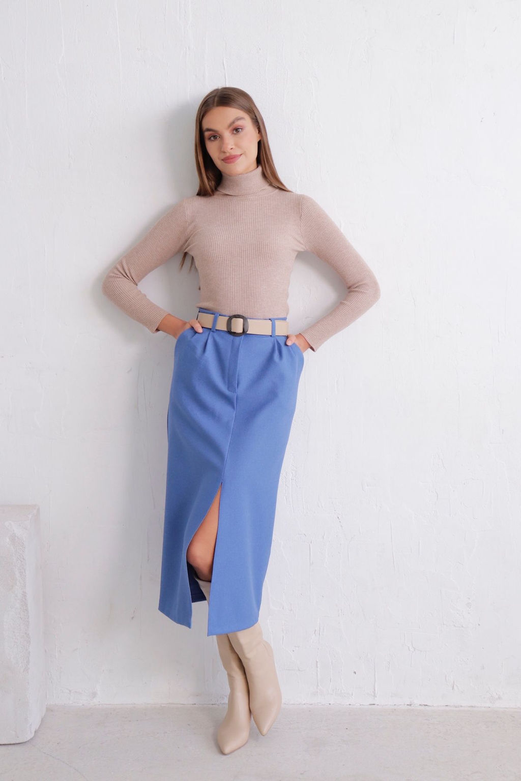 11823 Юбка миди-макси голубая - Martichelli фото 13