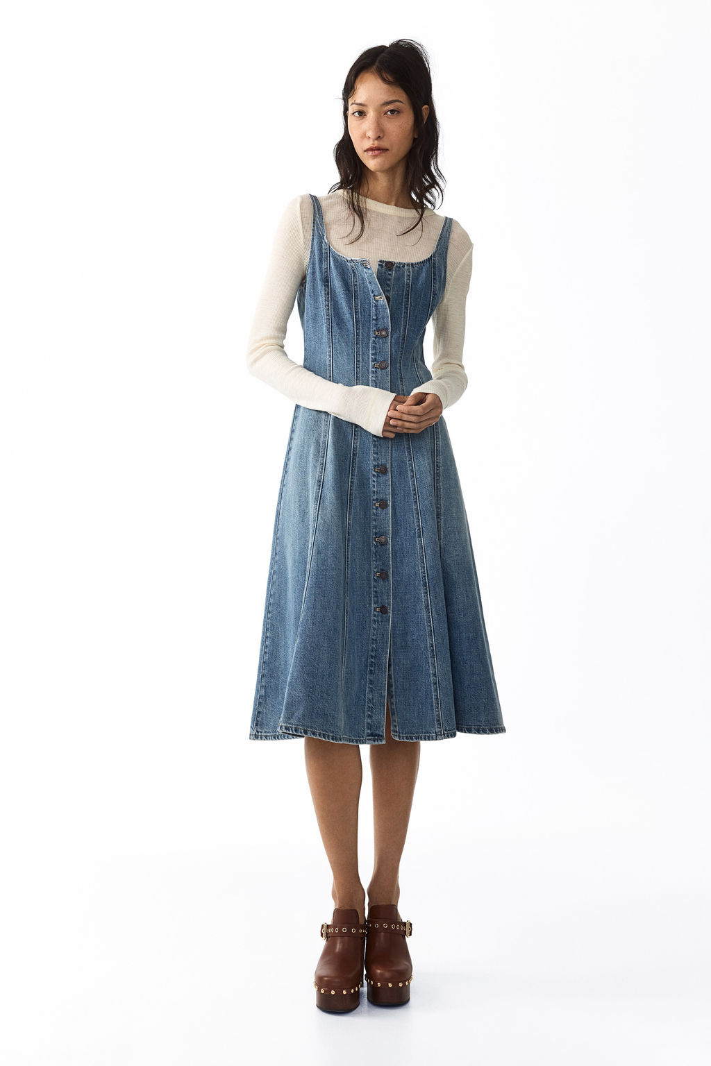 Button-front denim dress - H&m фото 4