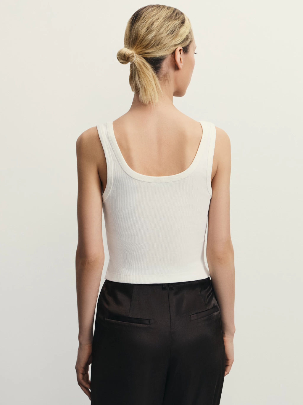 Укороченный топ в рубчик / Zarina  фото 5