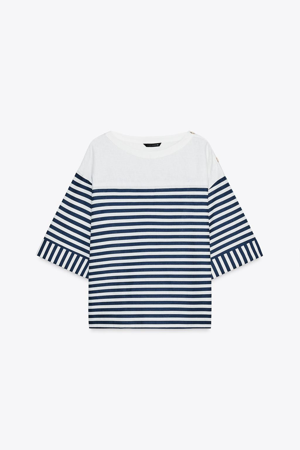 STRIPED LINEN BLEND SHIRT - Zara фото 5